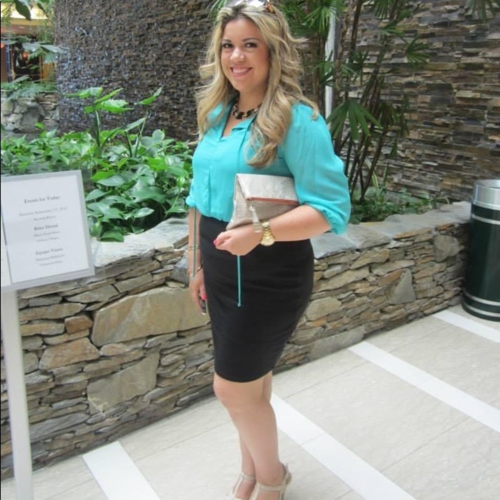 Enfocus Studio wedding guest dress large teal